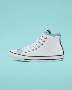 Converse Double Upper Chuck Taylor All Star Női Magasszárú Fehér/Világos/Türkiz | IPRSECX-HU